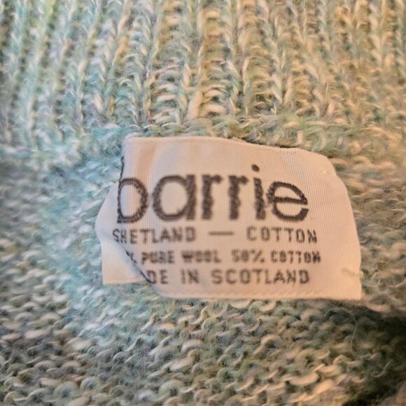 barrie shetland Green Wool/Cotton Blend Cardigan Size M Cozy Core Cabin Chic - Picture 6 of 12